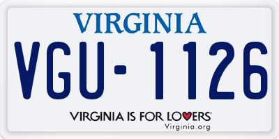 VA license plate VGU1126