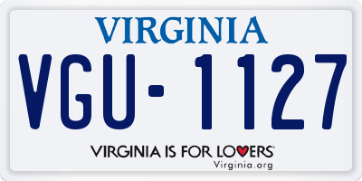 VA license plate VGU1127