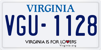 VA license plate VGU1128