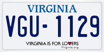 VA license plate VGU1129