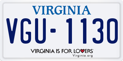 VA license plate VGU1130