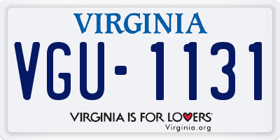 VA license plate VGU1131
