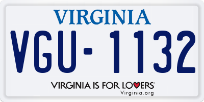 VA license plate VGU1132
