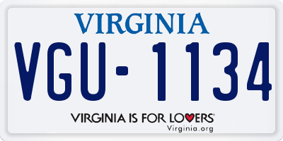 VA license plate VGU1134