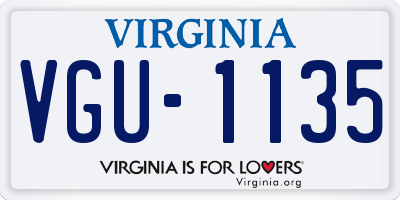 VA license plate VGU1135