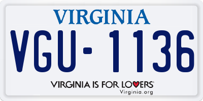 VA license plate VGU1136