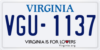 VA license plate VGU1137