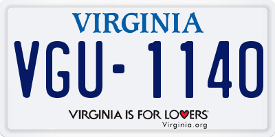 VA license plate VGU1140
