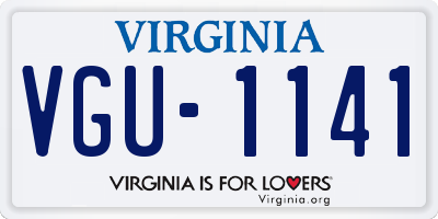 VA license plate VGU1141