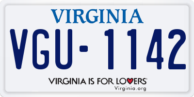 VA license plate VGU1142