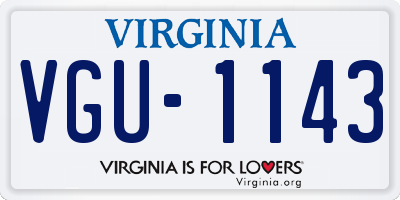 VA license plate VGU1143