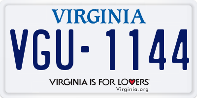 VA license plate VGU1144