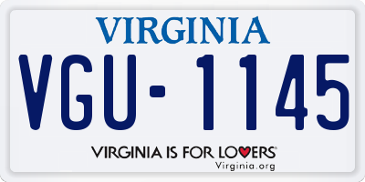 VA license plate VGU1145
