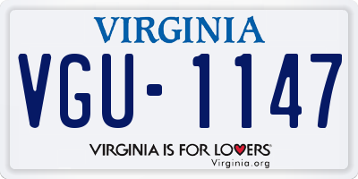 VA license plate VGU1147