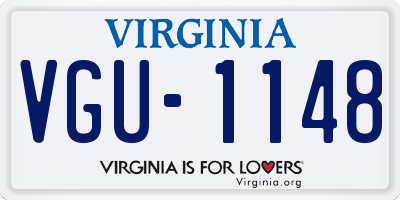 VA license plate VGU1148