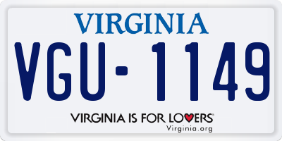 VA license plate VGU1149