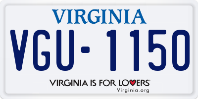 VA license plate VGU1150
