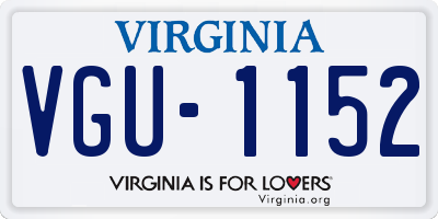 VA license plate VGU1152