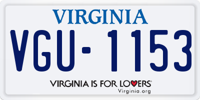VA license plate VGU1153