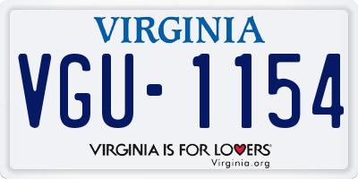 VA license plate VGU1154