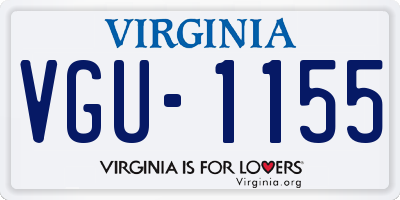 VA license plate VGU1155