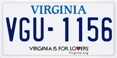 VA license plate VGU1156