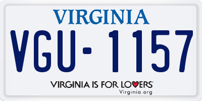 VA license plate VGU1157