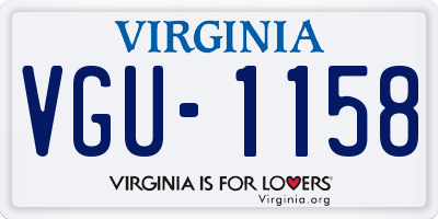 VA license plate VGU1158