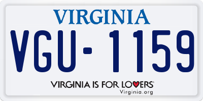 VA license plate VGU1159