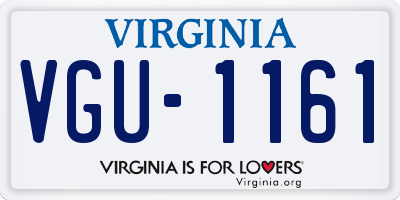 VA license plate VGU1161