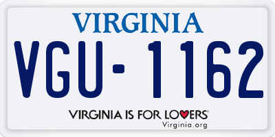 VA license plate VGU1162