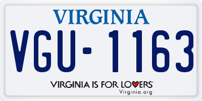 VA license plate VGU1163