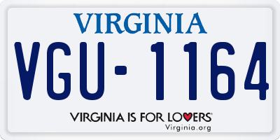 VA license plate VGU1164