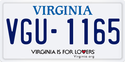 VA license plate VGU1165