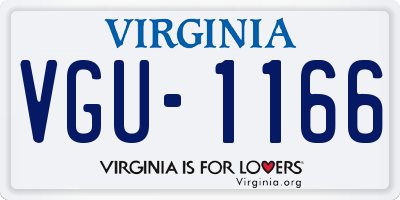 VA license plate VGU1166
