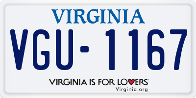 VA license plate VGU1167