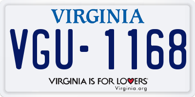 VA license plate VGU1168