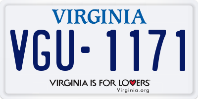 VA license plate VGU1171