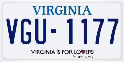 VA license plate VGU1177