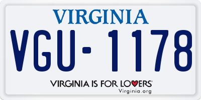 VA license plate VGU1178