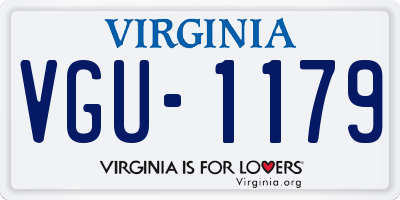 VA license plate VGU1179