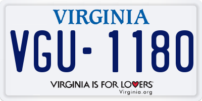VA license plate VGU1180