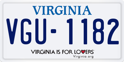 VA license plate VGU1182