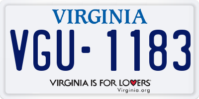 VA license plate VGU1183