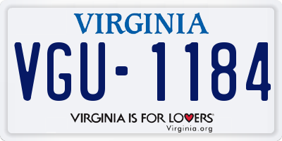 VA license plate VGU1184