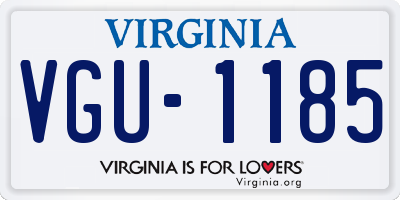 VA license plate VGU1185