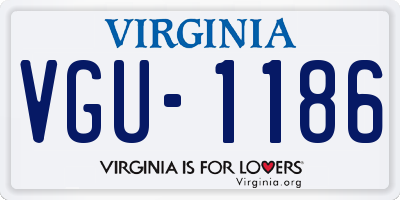 VA license plate VGU1186