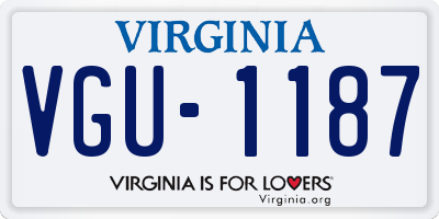 VA license plate VGU1187