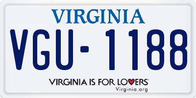VA license plate VGU1188