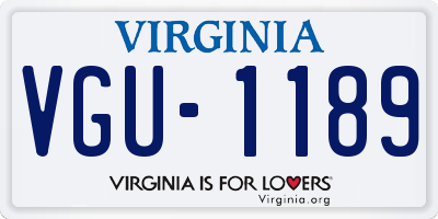 VA license plate VGU1189